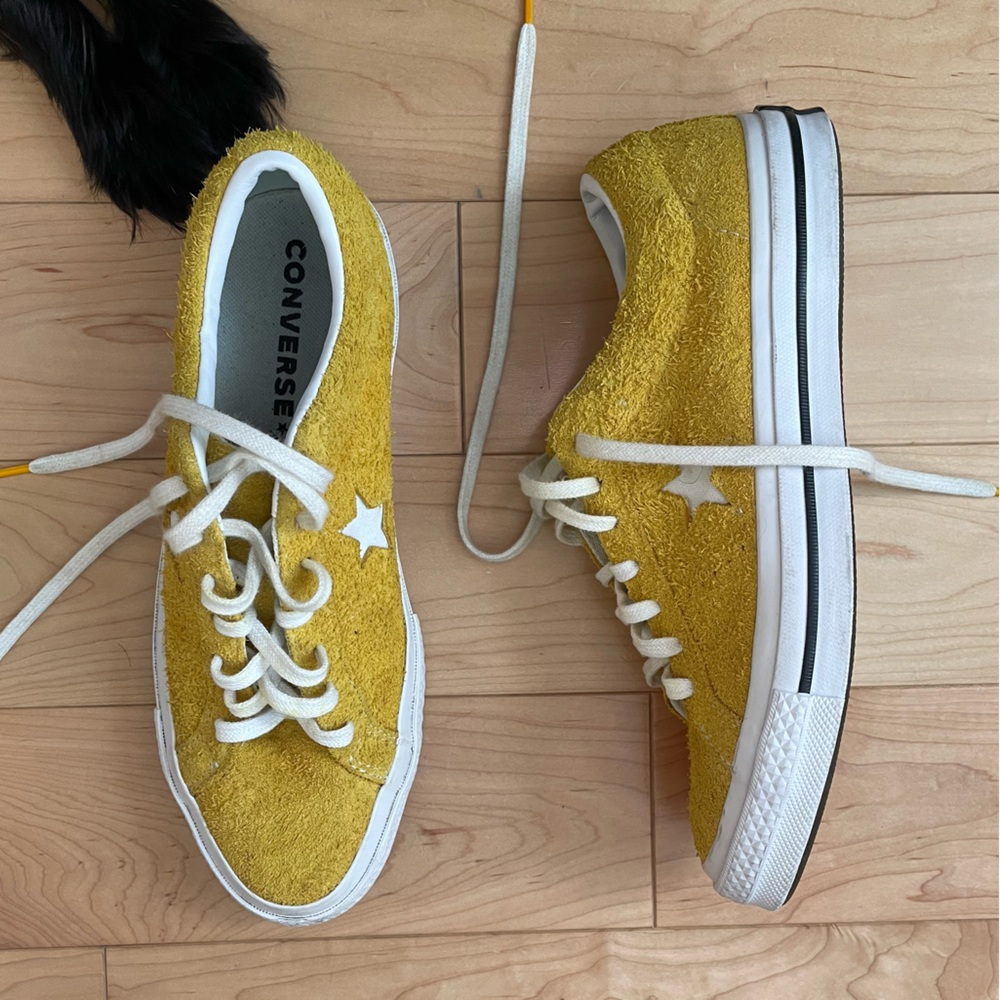 Converse One Star Vintage Ox Sneakers - yellow, suede, size 8.5